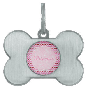 Pink Spring Wedding Cherry blossom and cherries Pet ID Tag