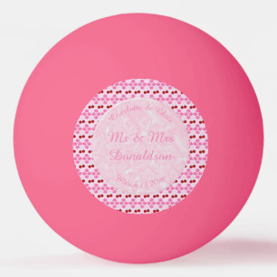 Pink Spring Wedding Cherry blossom and cherries Ping Pong Ball