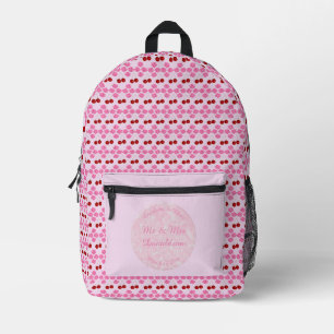 Pink Spring Wedding Cherry blossom and cherries Printed Backpack