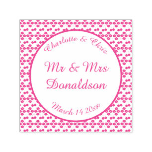 Pink Spring Wedding Cherry blossom and cherries Self-inking Stamp