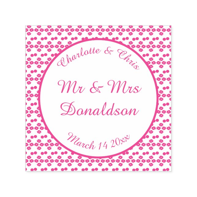 Pink Spring Wedding Cherry blossom and cherries Self-inking Stamp (Design)