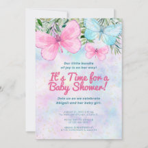Pink Sprinkle Butterfly Girl Baby Shower