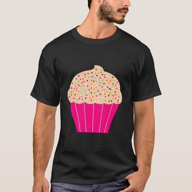 Pink Sprinkle Cupcake T-Shirt (Front)