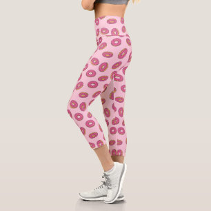 Pink Sprinkle Donut Pattern Capri Leggings