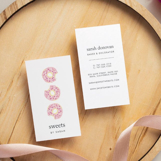Pink Sprinkle Doughnut Business Card (Creator Uploaded)