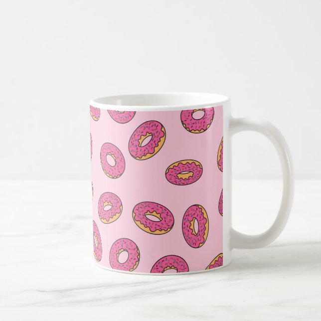 Pink Sprinkle Doughnut Pattern Coffee Mug (Right)