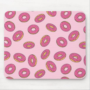 Pink Sprinkle Doughnut Pattern Mouse Mat