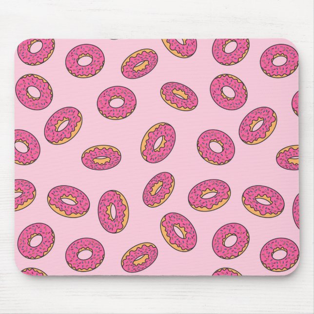 Pink Sprinkle Doughnut Pattern Mouse Mat (Front)