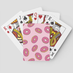 Pink Sprinkle Doughnut Pattern Playing Cards