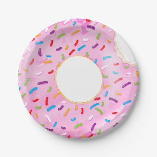 Pink Sprinkle Doughnut Pool Float Paper Plate