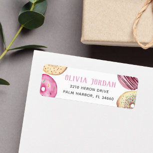 Pink Sprinkle Doughnut Return Address