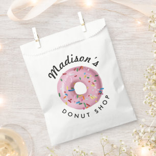 Pink Sprinkle Doughnut Shop Birthday Favour Bag