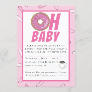 Pink Sprinkles Brunch Baby Shower Invitation