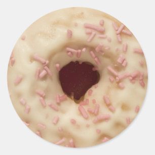 Pink Sprinkles Doughnut Classic Round Sticker