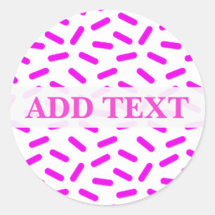 Pink Sprinkles Pattern Custom Classic Round Sticker