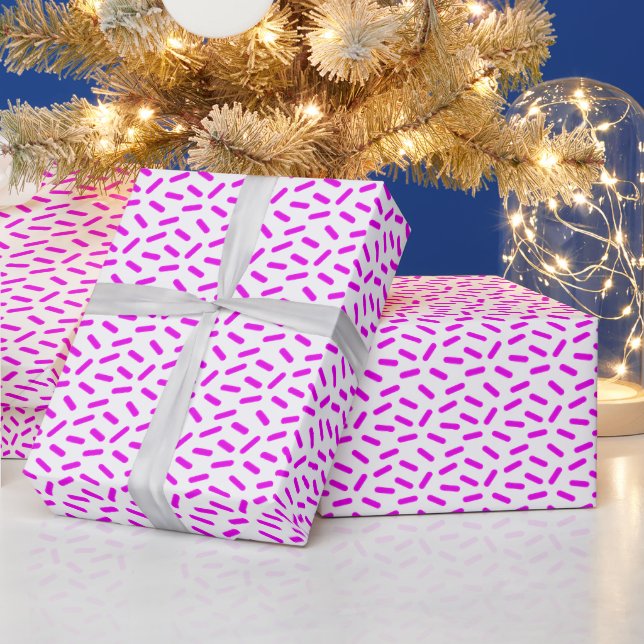 Pink Sprinkles Pattern Custom Wrapping Paper (Holidays)