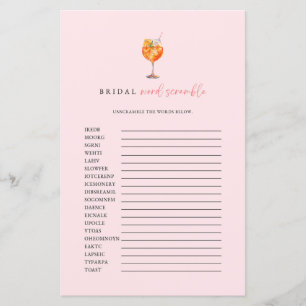 Pink Spritz Bridal Word Scramble Game
