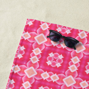 Pink square abstract floral baby girl pattern beach towel