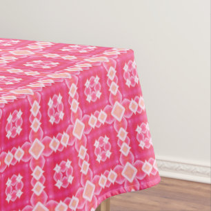 Pink square abstract floral baby girl pattern tablecloth
