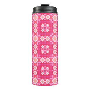 Pink square abstract floral baby girl pattern thermal tumbler