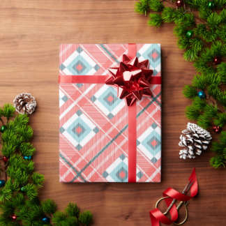 Pink Square Christmas 30"x15' Wrapping Paper