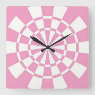 Pink Square Wall Clock