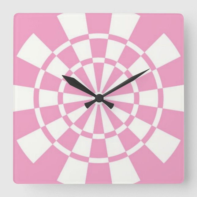 Pink Square Wall Clock (Front)