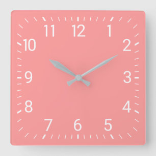 Pink Square Wall Clock