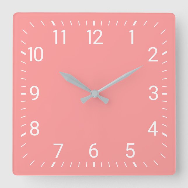 Pink Square Wall Clock (Front)