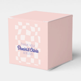 Pink Square Wedding Favour Box