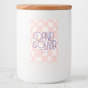 Pink Square Wedding Food Label