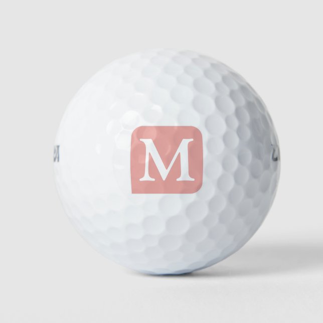 pink square with her own initial customised golf balls (Front)