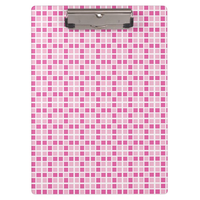 Pink Squares Pattern Clipboard (Front)