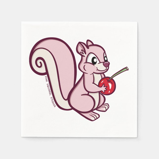 Pink Squirrel Napkin (Front)