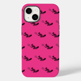 Pink Squirrel Tennis Player Pattern Case-Mate iPhone 14 Case
