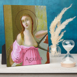Pink St. Agatha (M 003) 8"x10" Plaque