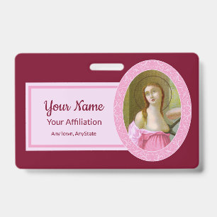 Pink St. Agatha (M 003) Badge 2 ID Badge