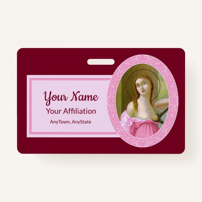 Pink St. Agatha (M 003) Badge 2 ID Badge (Front)