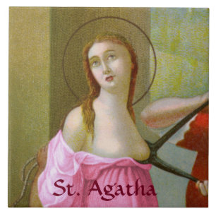 Pink St. Agatha (M 003) Ceramic Tile 1