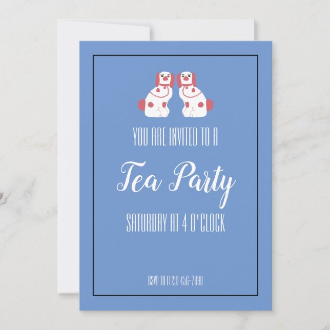 Pink Staffordshire Dog Invitation (Front)