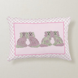 Pink Staffordshire Dogs Breakfast Decorative Cushion