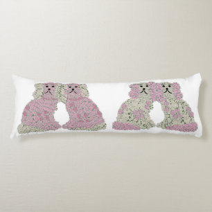 Pink Staffordshire Dogs Ginger Jars  Lumbar Body Cushion