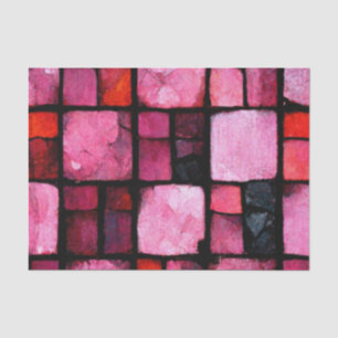 Pink Stained glass Tile Decoupage Tissue Paper