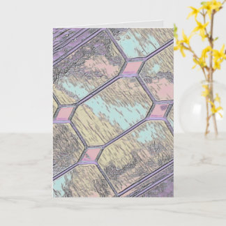 Pink stained glass window decor Card