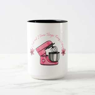 Pink Stand Mixer Baking Art Two-Tone Coffee Mug