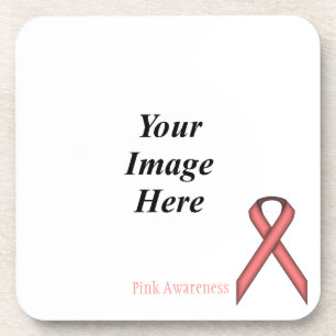Pink Standard Ribbon by Kenneth Yoncich Coaster