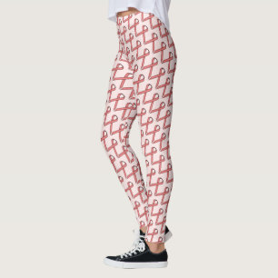 Pink Standard Ribbon by Kenneth Yoncich Leggings