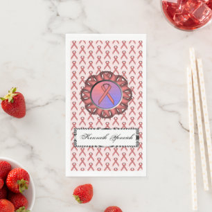Pink Standard Ribbon by Kenneth Yoncich Napkin