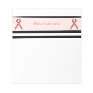 Pink Standard Ribbon by Kenneth Yoncich Notepad