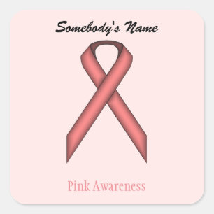 Pink Standard Ribbon by Kenneth Yoncich Square Sticker